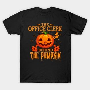 Mens The CHEF Behind The Pumpkin T shirt Funny Halloween T Shirt_OFFICE CLERK T-Shirt